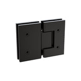 NNEDSZ 120x80cm Corner Frameless Shower Screen with Black Brackets and Brass Hinges, Round Knob Handle