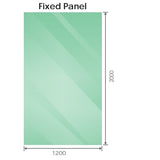 NNEDSZ 120x100cm Corner Frameless Shower Screen with Chrome Brackets and Brass Hinges, Round Knob Handle