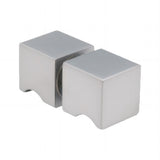 120x80cm Nickel Corner Frameless Shower Screen with Wall Channel Brackets, Stainless Steel Hinges & Square Knob Handle
