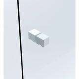 NNEDSZ 120x90cm Corner Frameless Shower Screen with White Channel and SS Hinges, Square Knob Handle