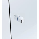 NNEDSZ 120x110cm Corner Frameless Shower Screen with Chrome Channel and SS Hinges, Square Knob Handle