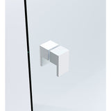 NNEDSZ 120x90cm Corner Frameless Shower Screen with White Channel and SS Hinges, Square Double Pull Handle