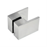 NNEDSZ 120x110cm Corner Frameless Shower Screen with Chrome Channel and SS Hinges, Square Double Pull Handle