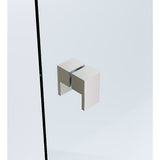 120x120cm Nickel Corner Frameless Shower Screen with Wall Channel Brackets, Stainless Steel Hinges & Square Double Pull Handle