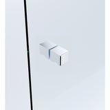 NNEDSZ 90x80cm Corner Frameless Shower Screen with Chrome Channel and Brass Hinges, Square Knob Handle