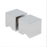 NNEDSZ 120x110cm Corner Frameless Shower Screen with Chrome Channel and Brass Hinges, Square Knob Handle