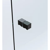 NNEDSZ 120x120cm Corner Frameless Shower Screen with Black Channel and Brass Hinges, Square Knob Handle