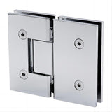 110x80cm Corner Frameless Shower Screen – Chrome Wall Channel with Brass Hinges & Round Knob Handle