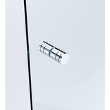 NNEDSZ 120x70cm Corner Frameless Shower Screen with Chrome Channel and Brass Hinges, Round Knob Handle