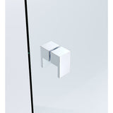NNEDSZ 110x90cm Corner Frameless Shower Screen with Chrome Channel and Brass Hinges, Square Double Pull Handle