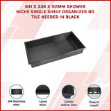 NNEDSZ 641 x 336 x 101mm Shower Niche Single Shelf Organizer No Tile Needed in Black