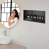 NNEDSZ 641 x 336 x 101mm Shower Niche Single Shelf Organizer No Tile Needed in Black
