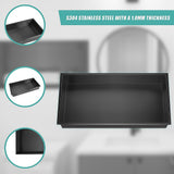 NNEDSZ 641 x 336 x 101mm Shower Niche Single Shelf Organizer No Tile Needed in Black