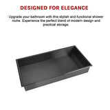 NNEDSZ 641 x 336 x 101mm Shower Niche Single Shelf Organizer No Tile Needed in Black