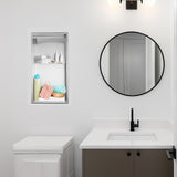 NNEDSZ 641 x 336 x 101mm Shower Niche Double Shelf Organizer No Tile Needed in Stainless Steel Finish