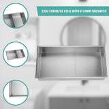 NNEDSZ 641 x 336 x 101mm Shower Niche Double Shelf Organizer No Tile Needed in Stainless Steel Finish