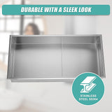 NNEDSZ 641 x 336 x 101mm Shower Niche Double Shelf Organizer No Tile Needed in Stainless Steel Finish