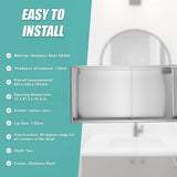 NNEDSZ 641 x 336 x 101mm Shower Niche Double Shelf Organizer No Tile Needed in Stainless Steel Finish