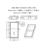 NNEDSZ 641 x 336 x 101mm Shower Niche Double Shelf Organizer No Tile Needed in Stainless Steel Finish