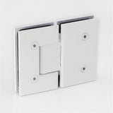 100x100cm Double Door Corner Shower Screen with White Brackets and SS Hinges, Square knob Handle