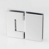 100x100cm Double Door Corner Shower Screen with White Brackets and SS Hinges, Round Knob Handle