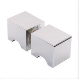 NNEDSZ 110x110cm Double Door Corner Shower Screen with Chrome Brackets and SS Hinges, Square knob Handle