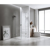 110x120cm Double Door Corner Shower Screen with Gold Brackets and SS Hinges, Square knob Handle