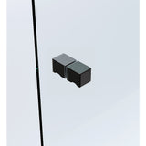 100x100cm Double Door Corner Shower Screen with Channels and Brass Hinges - Black