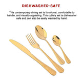 NNEDSZ Tableware 24PC Gold Cutlery Set SS304 Household Knife Fork Spoon Kitchen with Storage Rack Dinner Service