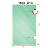 90cm Frameless Diamond Shower Screen with Gunmetal Brackets and Brass Hinges, Round Knob Handle
