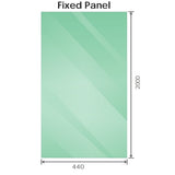 90cm Frameless Diamond Shower Screen with Gunmetal Brackets and Brass Hinges, Square Double Pull Handle
