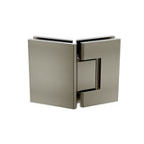 100cm Frameless Diamond Shower Screen with Gunmetal Brackets and Brass Hinges, Round Knob Handle