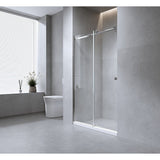 120cm Frameless Glass Sliding Shower Door with Gunmetal Rail and Hardware
