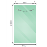 160cm Frameless Glass Sliding Shower Door with Gunmetal Rail and Hardware