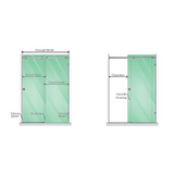 120x90cm Frameless Glass Sliding Corner Shower with Gunmetal Rail and Hardware