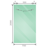 140x100cm Frameless Glass Sliding Corner Shower with Gunmetal Rail and Hardware