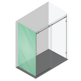 180x80cm Frameless Glass Sliding Corner Shower with Gunmetal Rail and Hardware