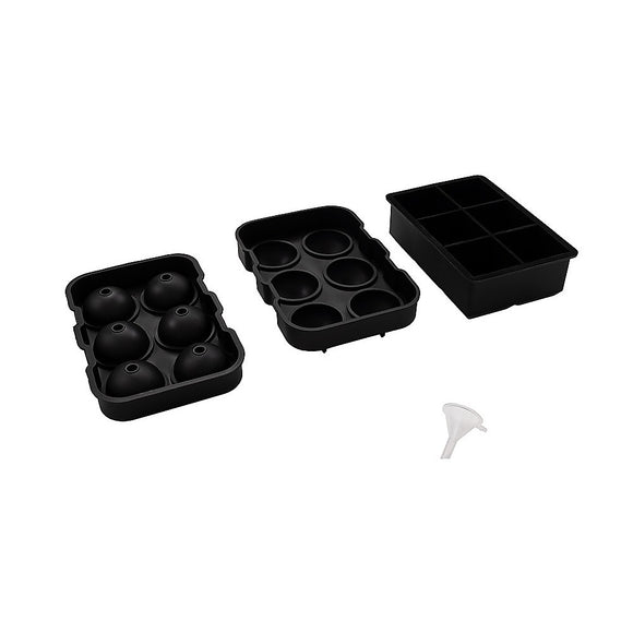 NNEDSZ 2x Ice Cube Tray Ball Mould Cube Silicone For Whisky Cocktails