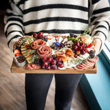 NNEDSZ Serving Tray Double Sided Charcuterie Board 8 Sauce Cups Gift