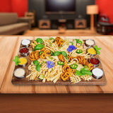 NNEDSZ Serving Tray Double Sided Charcuterie Board 8 Sauce Cups Gift