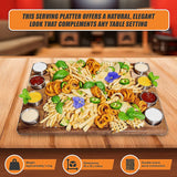 NNEDSZ Serving Tray Double Sided Charcuterie Board 8 Sauce Cups Gift