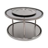 NNEDSZ 2-Tier Rack Lazy Susan Organiser Steel Kitchen Pantry Cabinet Storage