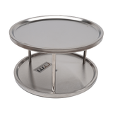 NNEDSZ 2-Tier Rack Lazy Susan Organiser Steel Kitchen Pantry Cabinet Storage
