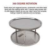 NNEDSZ 2-Tier Rack Lazy Susan Organiser Steel Kitchen Pantry Cabinet Storage