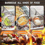 NNEDSZ 2pc BBQ Basket Round Campfire Grid Cookware
