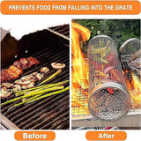 NNEDSZ 2pc BBQ Basket Round Campfire Grid Cookware