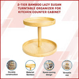 NNEDSZ 2-Tier Bamboo Lazy Susan Turntable Organizer for Kitchen Counter Cabinet