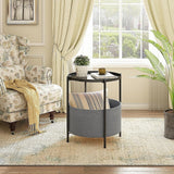 NNEDSZ Round Side Table Bedside Storage Basket