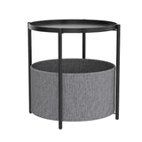 NNEDSZ Round Side Table Bedside Storage Basket
