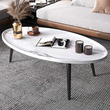 NNEDSZ Oval Coffee Table Mid Century Modern Minimalist Display